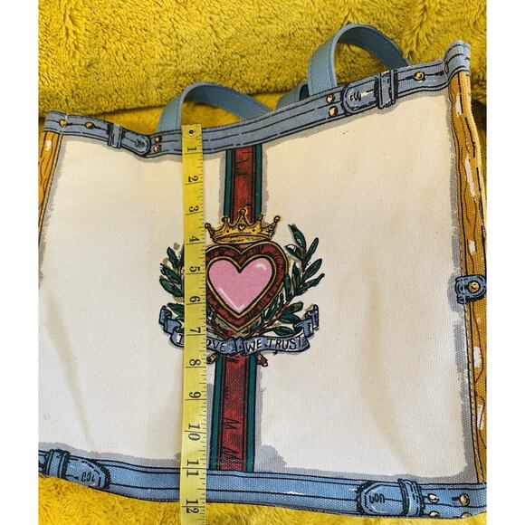 Brighton Hearts & Dogs In Love We Trust 2019 Canvas Tote Bag Beach travel resort - Picture 4 of 13